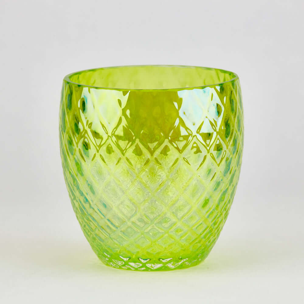 glass eye studio handmade glass august diamond facet birthstone votive