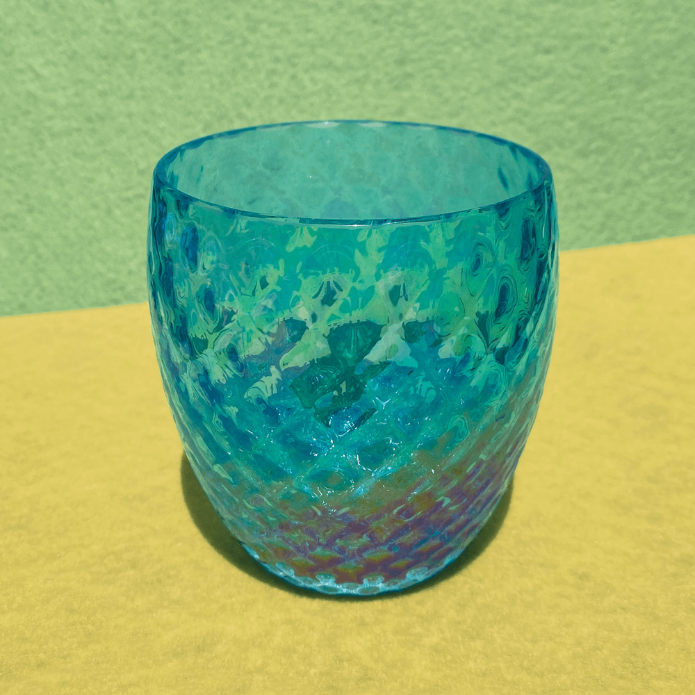 glass eye studio handmade glass december diamond facet birthstone votive