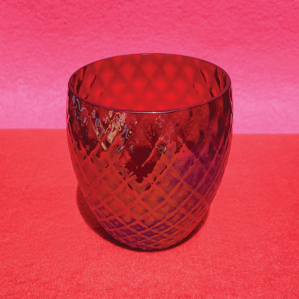 glass eye studio handmade glass july diamond facet birthstone votive