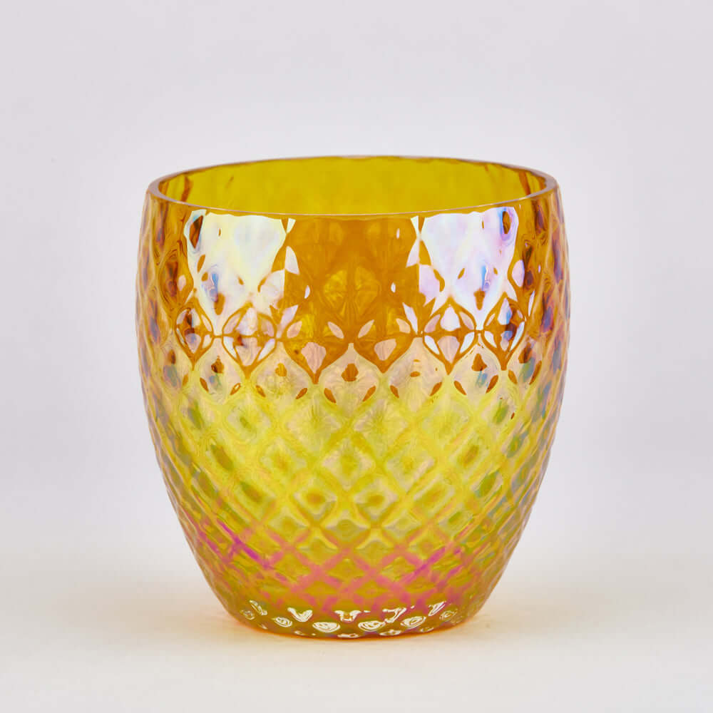 glass eye studio handmade glass november diamond facet birthstone votive