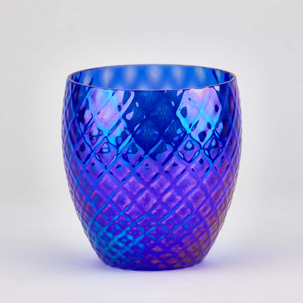 glass eye studio handmade glass september diamond facet birthstone votive