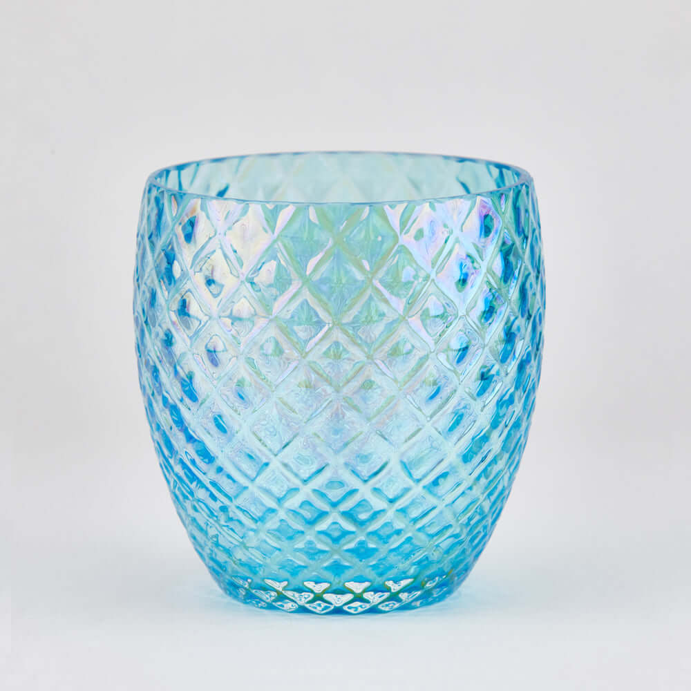 glass eye studio handmade glass december diamond facet birthstone votive