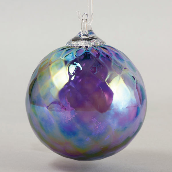 glass eye studio handmade glass february diamond facet birthstone ornament