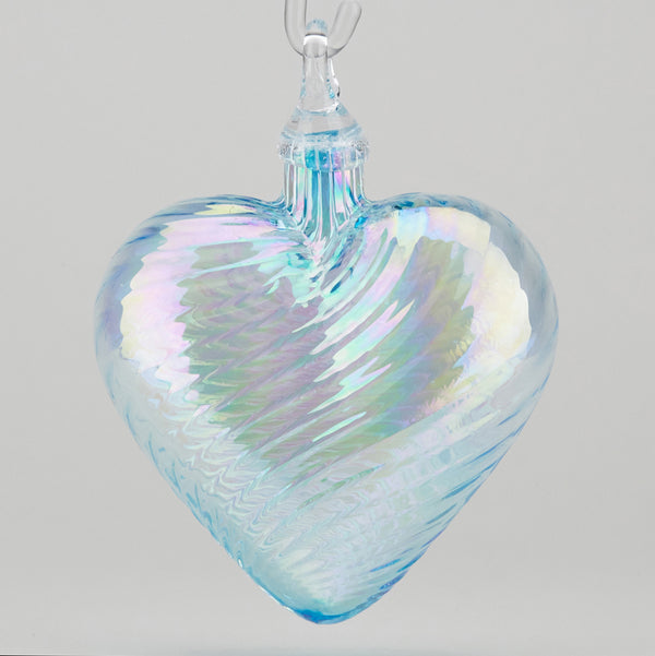 march heart birthstone ornament handmade glass