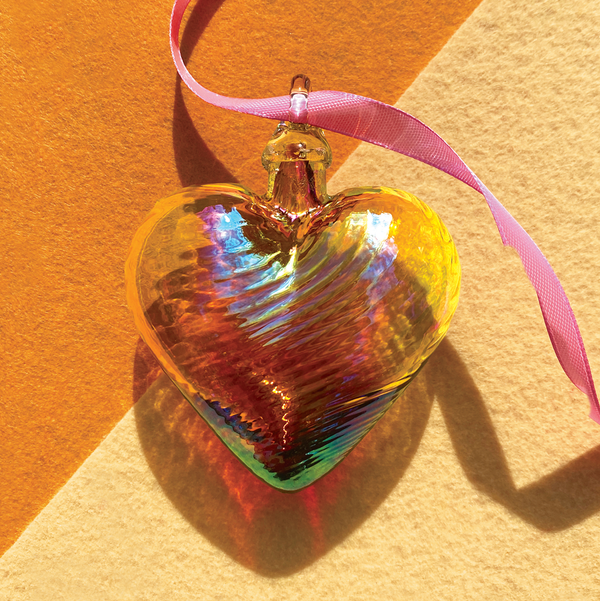 november heart birthstone ornament handmade glass